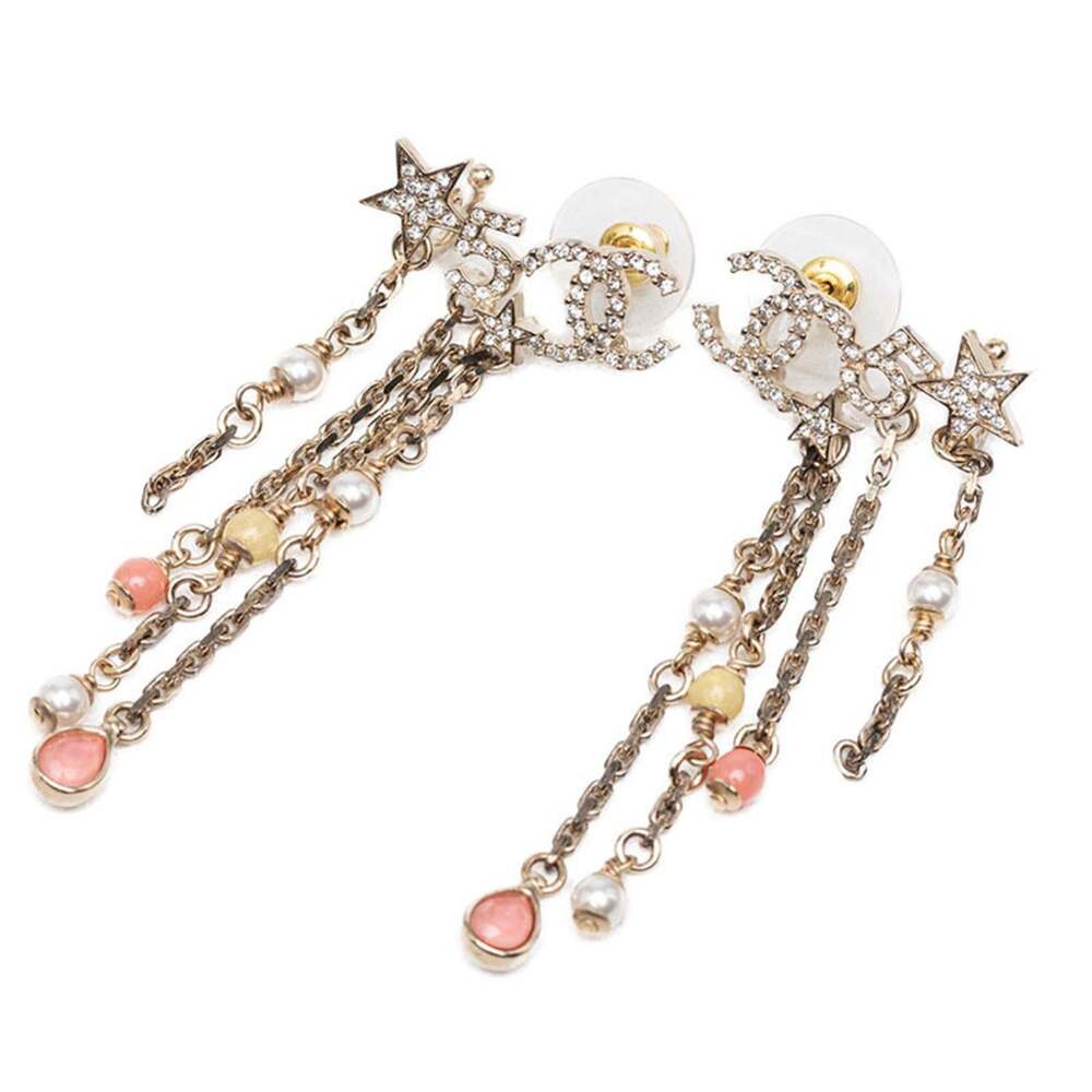 Chanel Cc Logo Stud Star Earrings Gold- #287905C11B